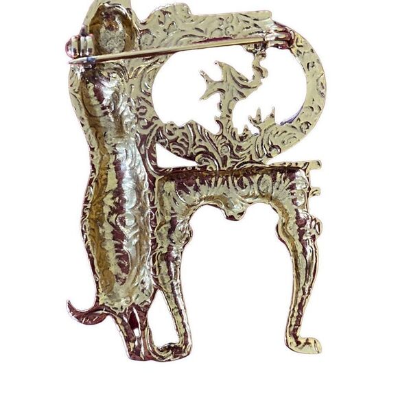 Vintage 1980s large cat grabbing fishbowl brooch/pin 1928 brand - Picture 4 of 4